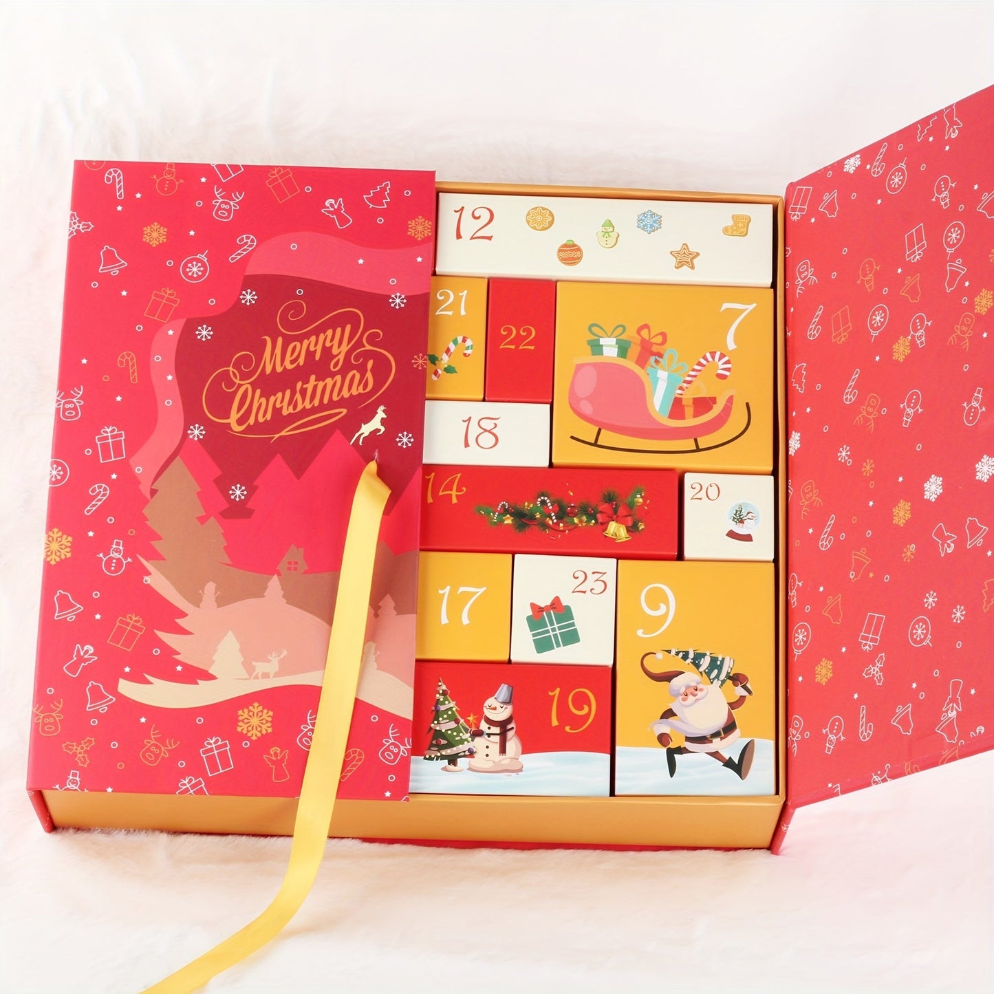 Houten Kerst Adventskalender 24 Dagen, Herbruikbare Verrassingsdoos voor Thuis