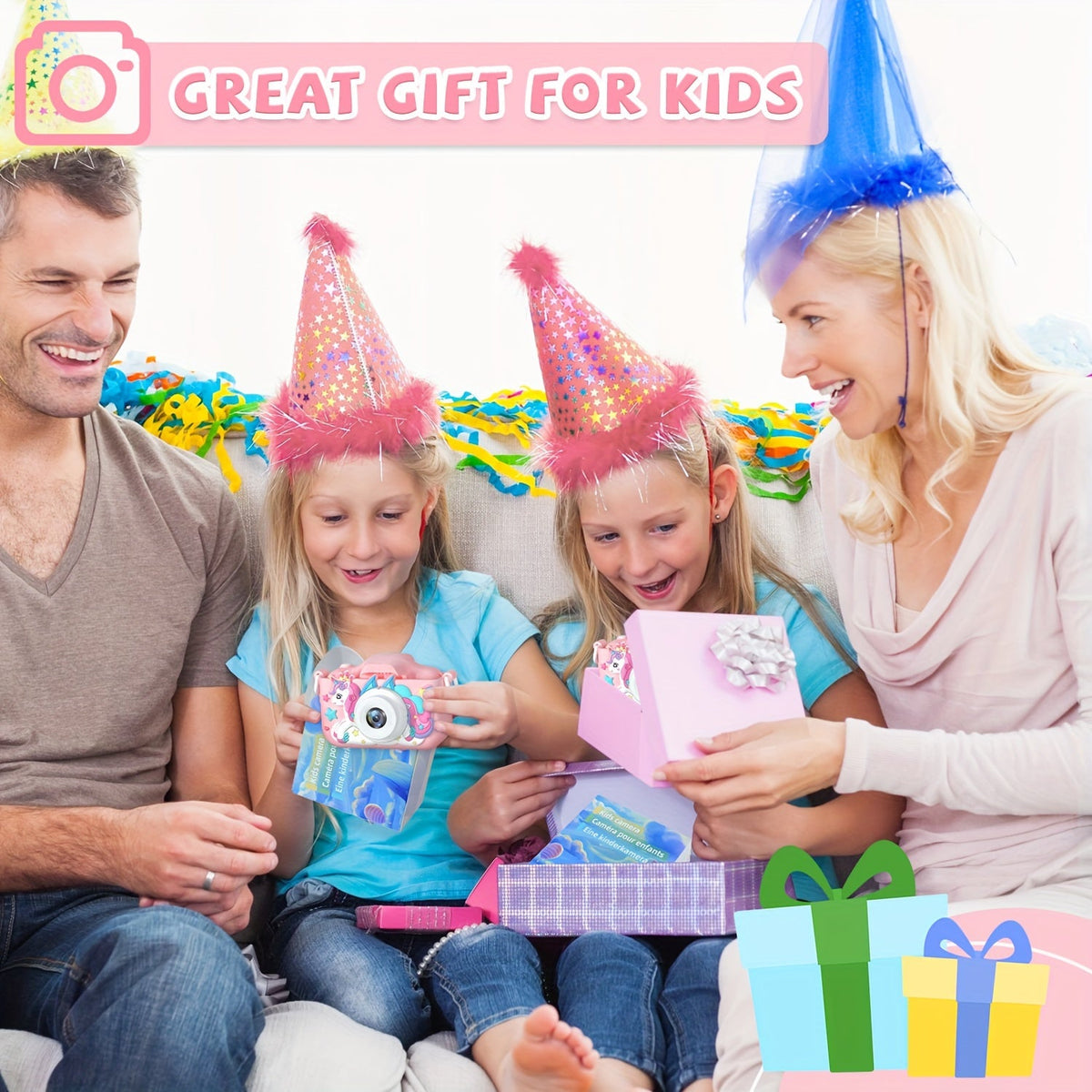 Appareil photo HD selfie compact pour enfants 3-12 ans