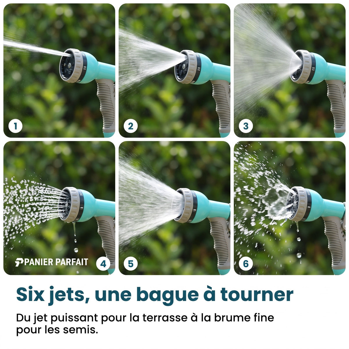 Tuyau d'arrosage rétractable avec enrouleur et pistolet multifonction