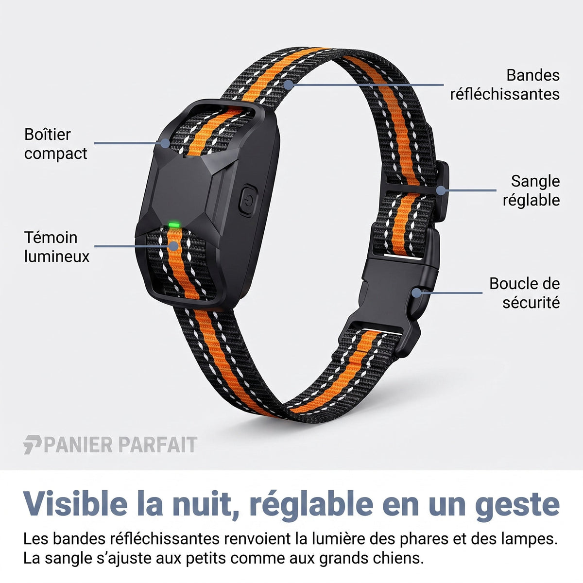 Collier de dressage rechargeable étanche 1000 m