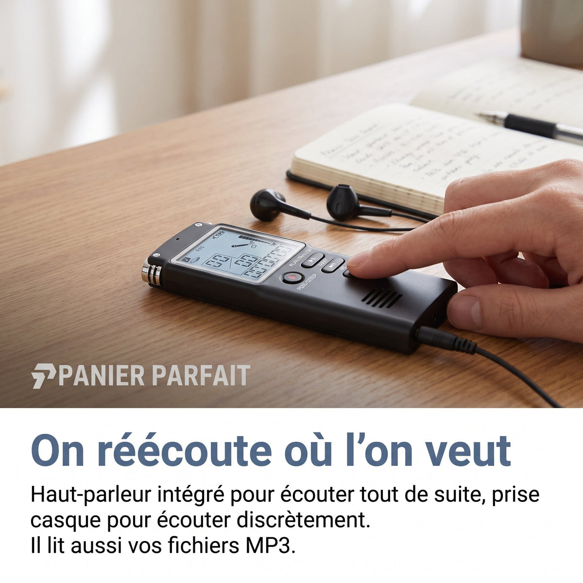 Dictaphone numérique portable à enregistrement vocal