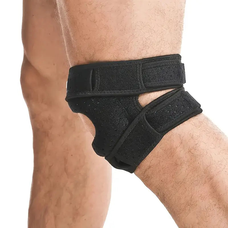 Kneoflex™ – Ademend sportkniebandage met dubbele banden en knieschijfstabilisatie