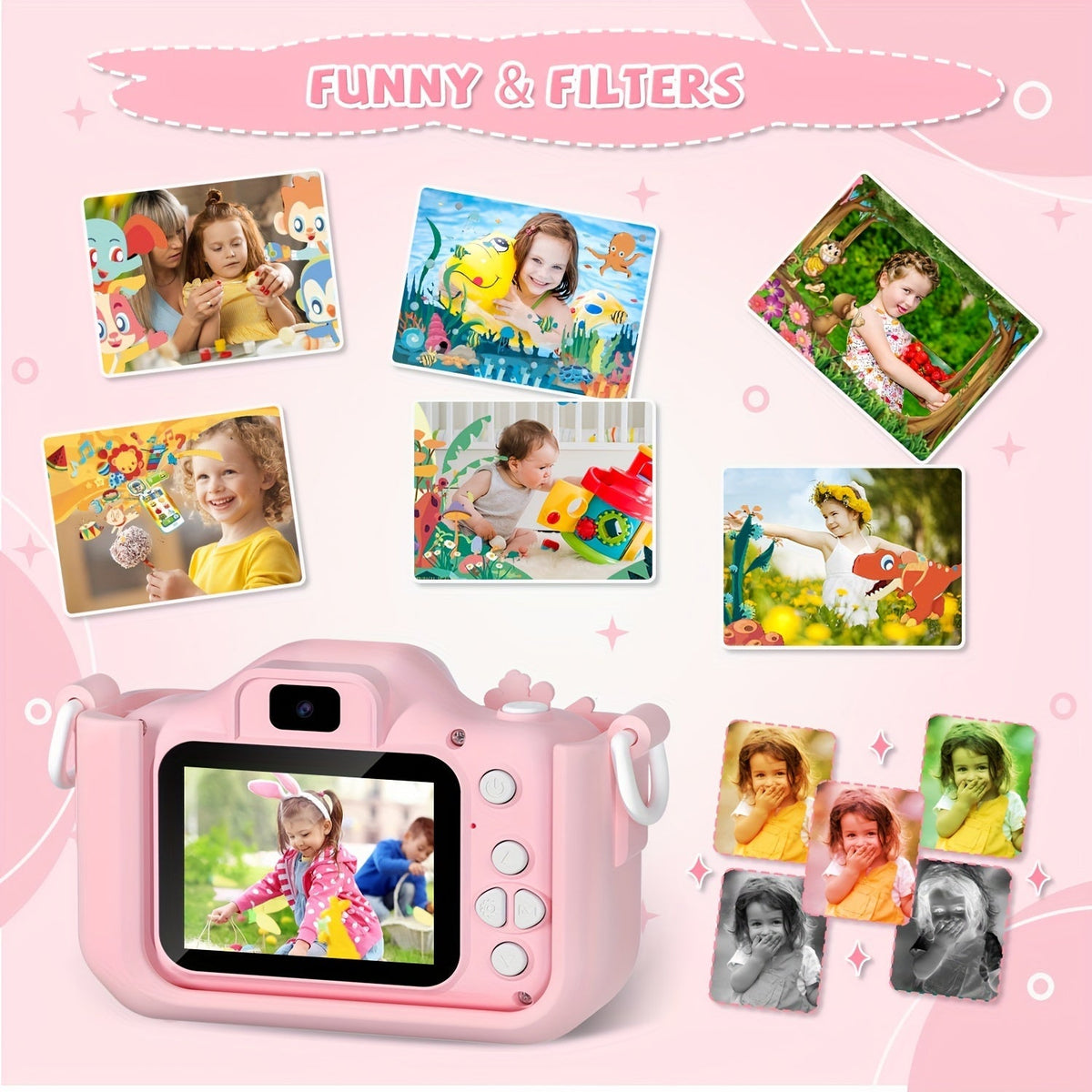 Appareil photo HD selfie compact pour enfants 3-12 ans