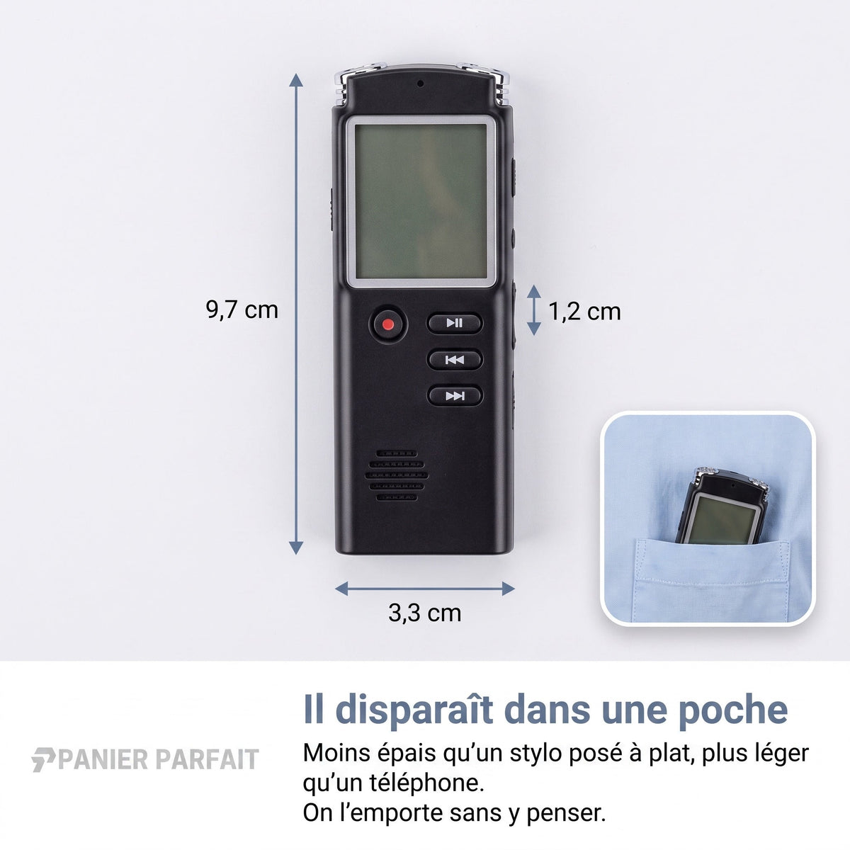 Dictaphone numérique portable à enregistrement vocal