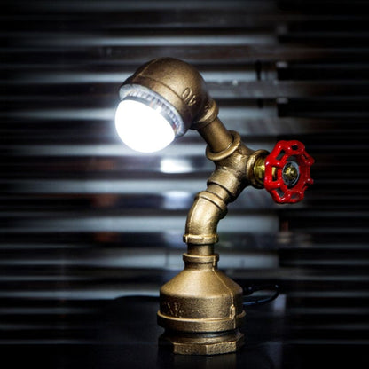 Industriële robotlamp van metaal met mechanische schakelaar