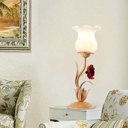 Lampe de table décorative à design floral