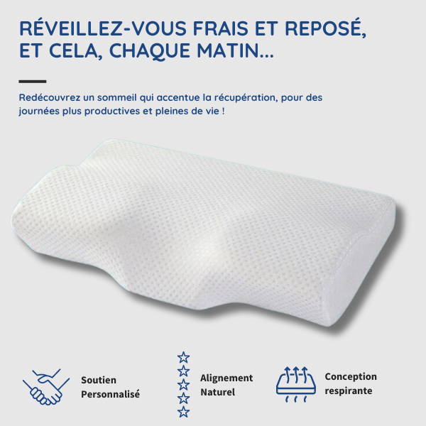 Oreiller ergonomique à mémoire de forme viscoélastique