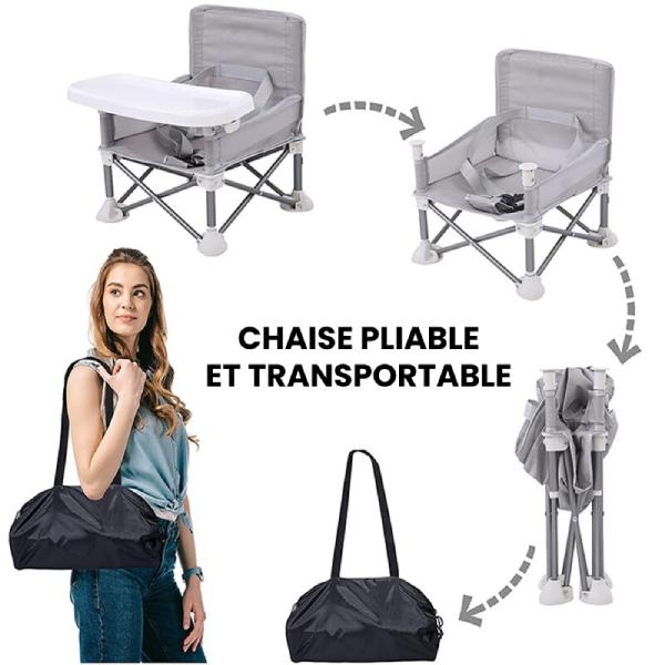 Rehausseur de chaise pliable et sécurisé pour enfant