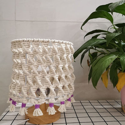 Lampe de nuit décorative en corde tressée