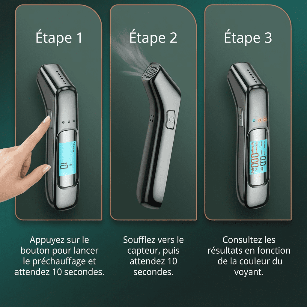 Alcotex™ – Draagbare elektronische alcoholtester met snelle aflezing en LCD-scherm