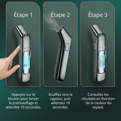 Alcotex™ – Draagbare elektronische alcoholtester met snelle aflezing en LCD-scherm