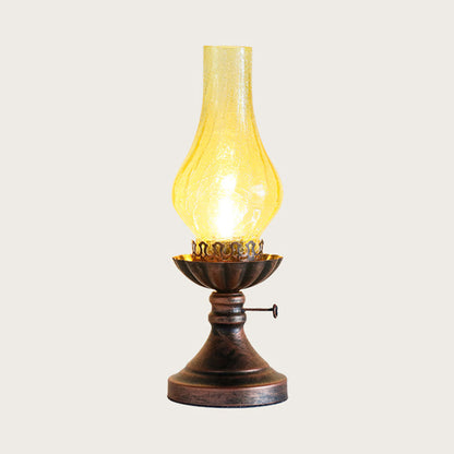 Lampe de table rétro à abat-jour en verre style kérosène