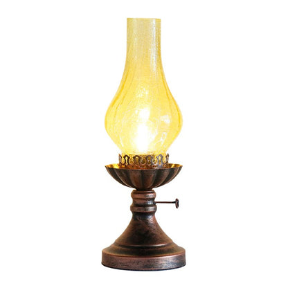 Lampe de table rétro à abat-jour en verre style kérosène