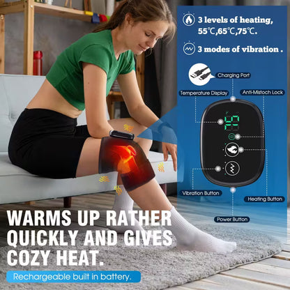 ThermaFlex™ – Verwarmende kniebandage met vibratie voor knie, elleboog en schouder