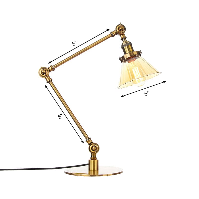 Lampe de table élégante en verre transparent conique