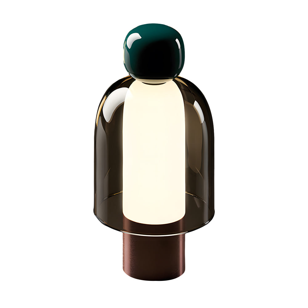 Lampe de table rechargeable en verre transparent à LED dimmable