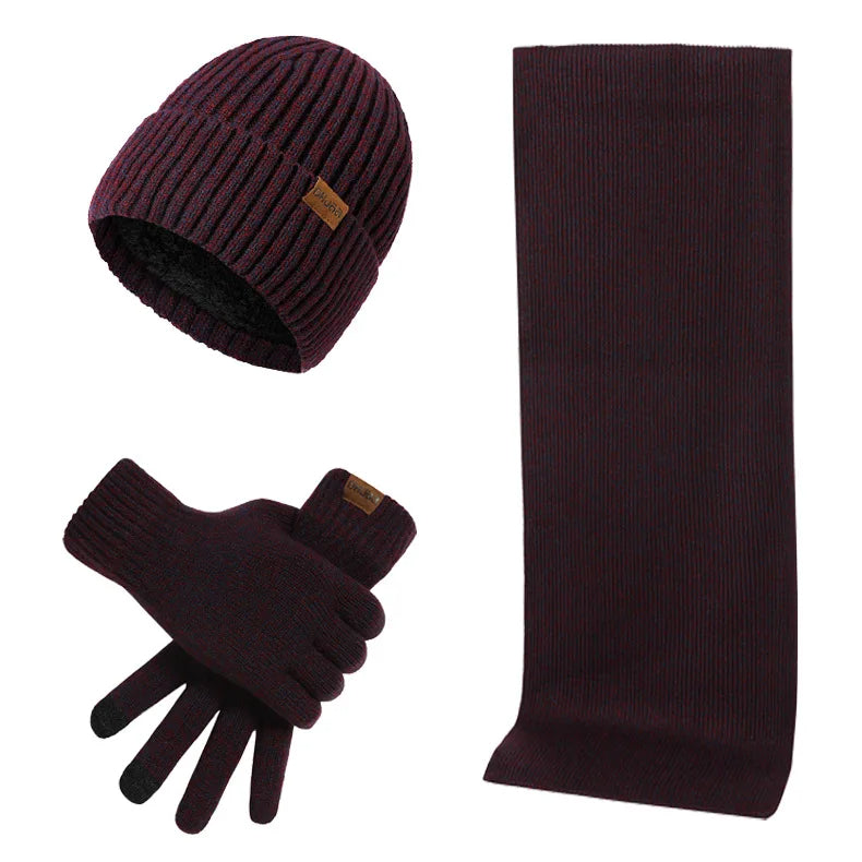 Warm winterset met muts, sjaal en handschoenen