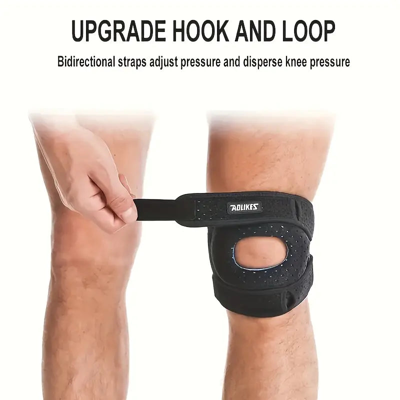 Kneoflex™ – Ademend sportkniebandage met dubbele banden en knieschijfstabilisatie