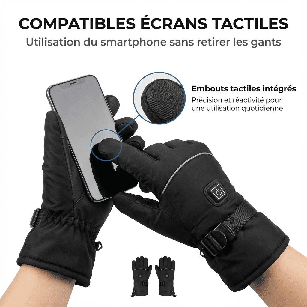 Gants chauffants rechargeables à batterie intégrée