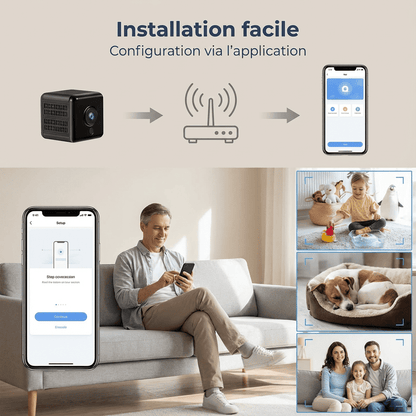 Caméra de sécurité sans fil WiFi 1080p compacte