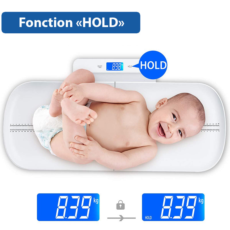Pèse-bébé précis multifonctionnel avec plateau amovible précision 10 g