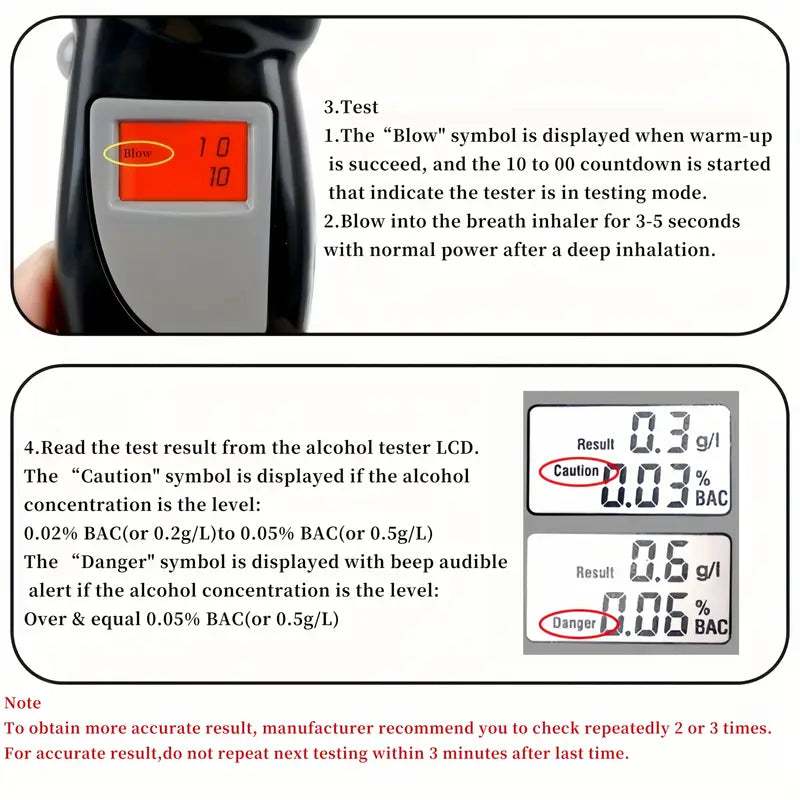 AlcoSense™ – Nauwkeurige en snelle digitale draagbare alcoholtester