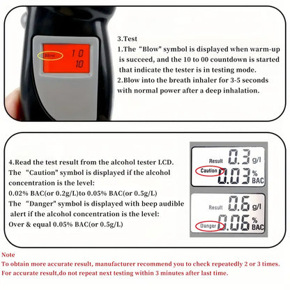 AlcoSense™ – Nauwkeurige en snelle digitale draagbare alcoholtester