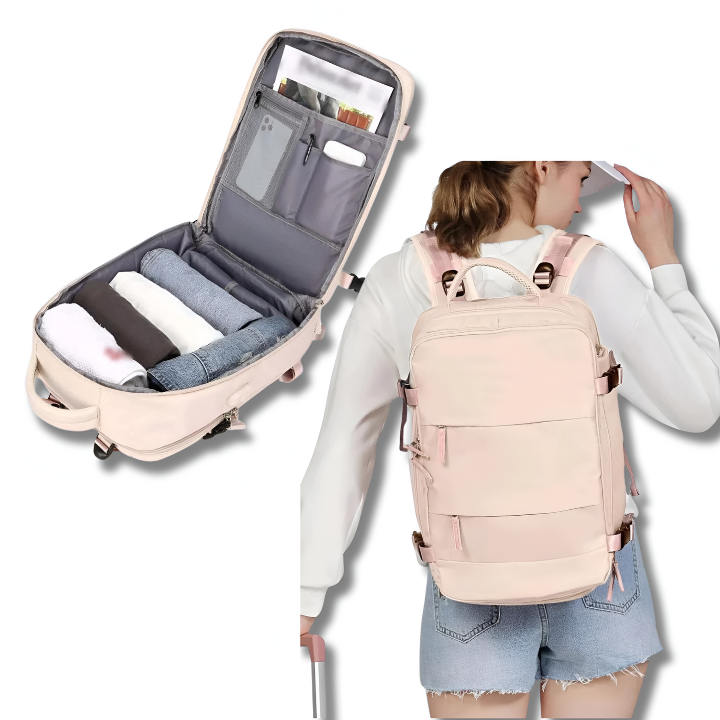 Praktische reistas met ingebouwde USB-poort