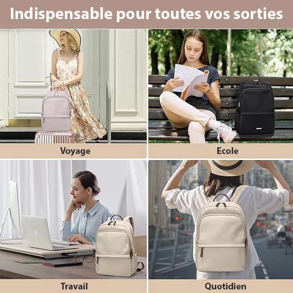 Sac à dos ordinateur portable léger compartiment rembourré