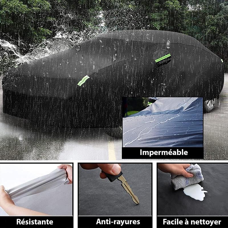 Housse de voiture étanche à bandes réfléchissantes protection UV
