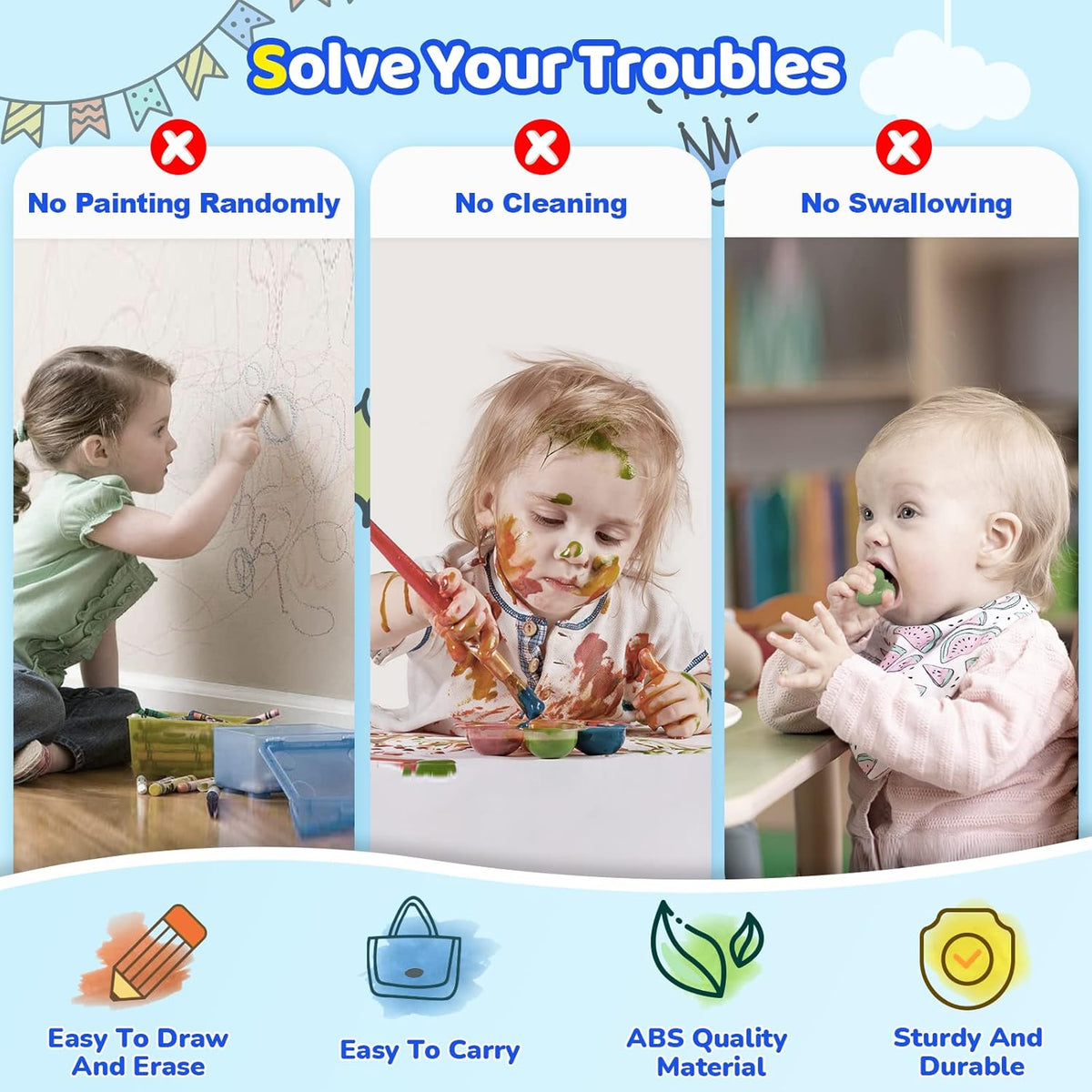 Tableau de dessin magnétique éducatif ardoise pour enfants