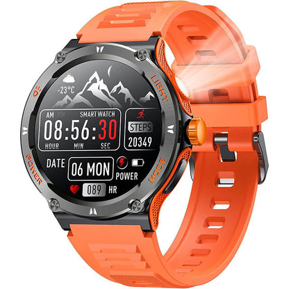Sportieve heren smartwatch met HD scherm, GPS en zaklamp