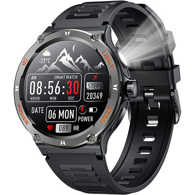 Montre Smart Sport Homme GPS Écran Tactile avec Lampe LED et Compas - Santeova