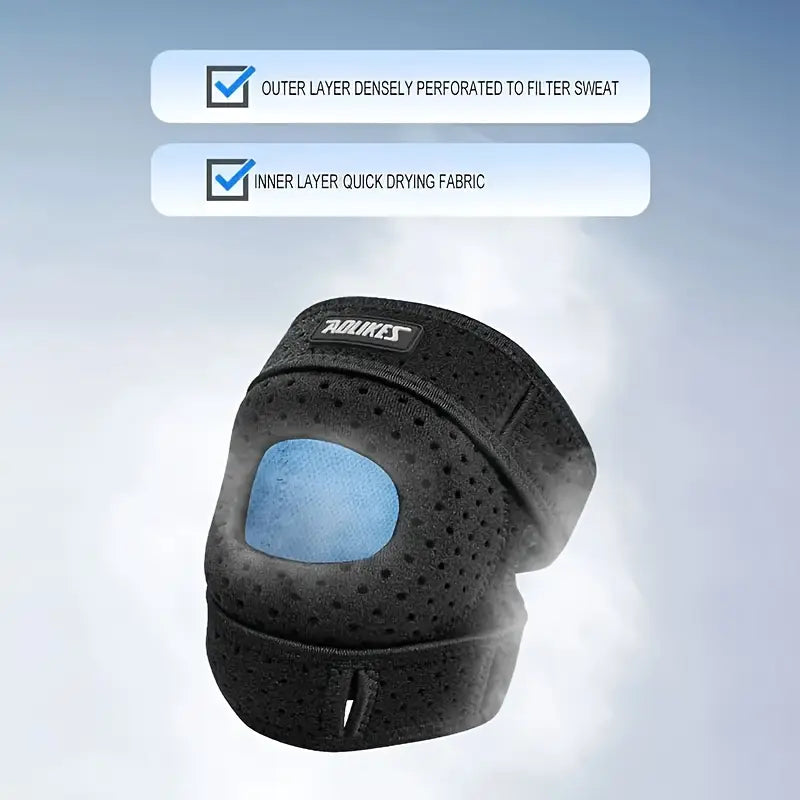 Kneoflex™ – Ademend sportkniebandage met dubbele banden en knieschijfstabilisatie