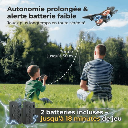 Avion télécommandé lumineux à LED pour enfants