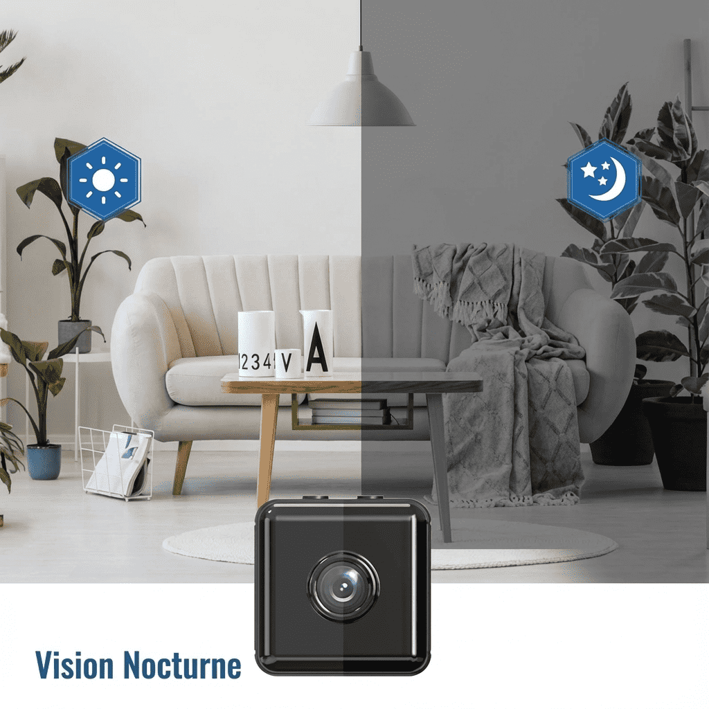 Caméra de sécurité sans fil WiFi 1080p compacte