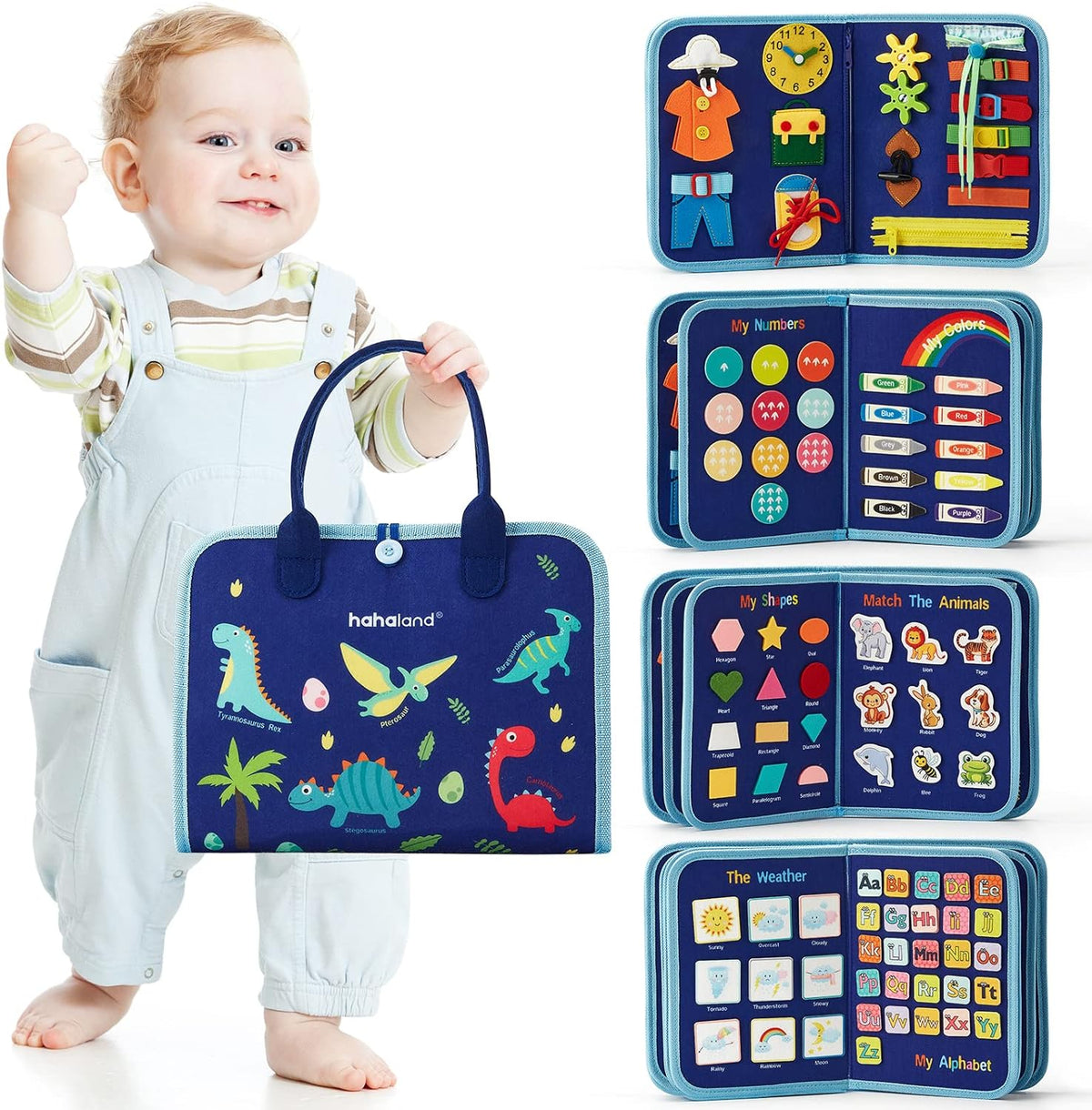 Jouet éducatif Montessori en bois avec lettres, formes et animaux