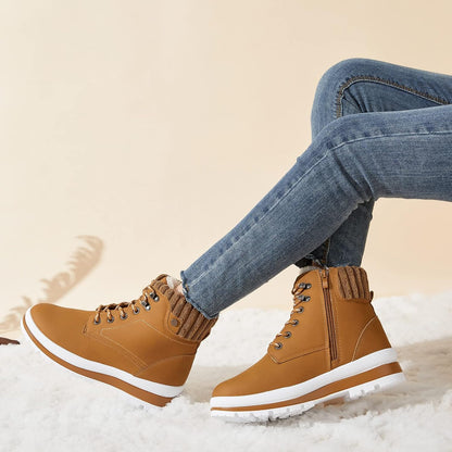 Bottes de combat doublées de fourrure isolantes