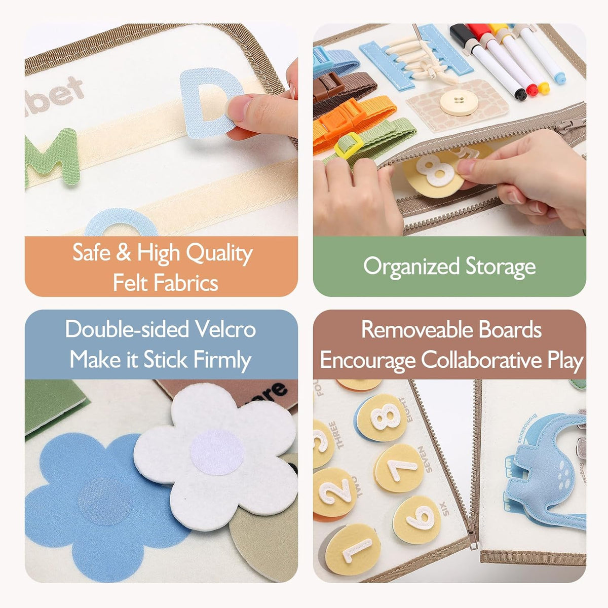 Jouet éducatif Montessori en bois avec lettres, formes et animaux