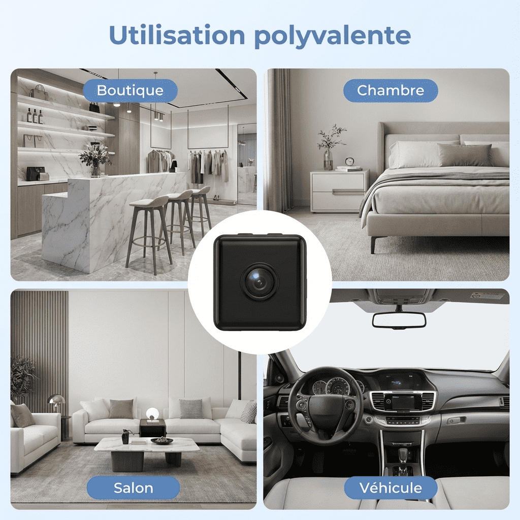 Caméra de sécurité sans fil WiFi 1080p compacte