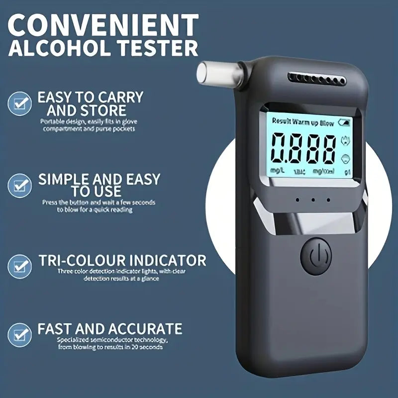 AlcoZen™ – Draagbare elektronische alcoholtester met nauwkeurig LCD-display