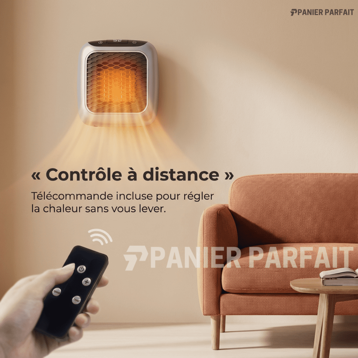 Radiateur électrique mobile compact à prise murale