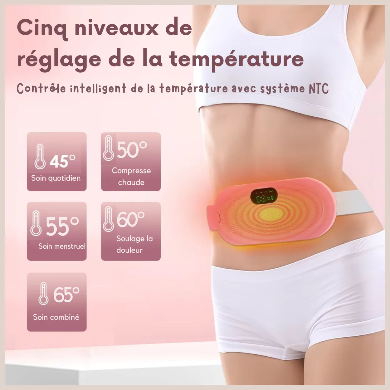 Slimme Verwarmde Buikband voor Menstruatie-, Buik- en Lage Rugpijn