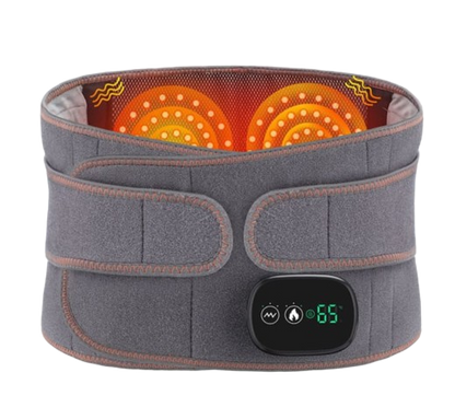 Ceinture lombaire chauffante et massante réglable gris