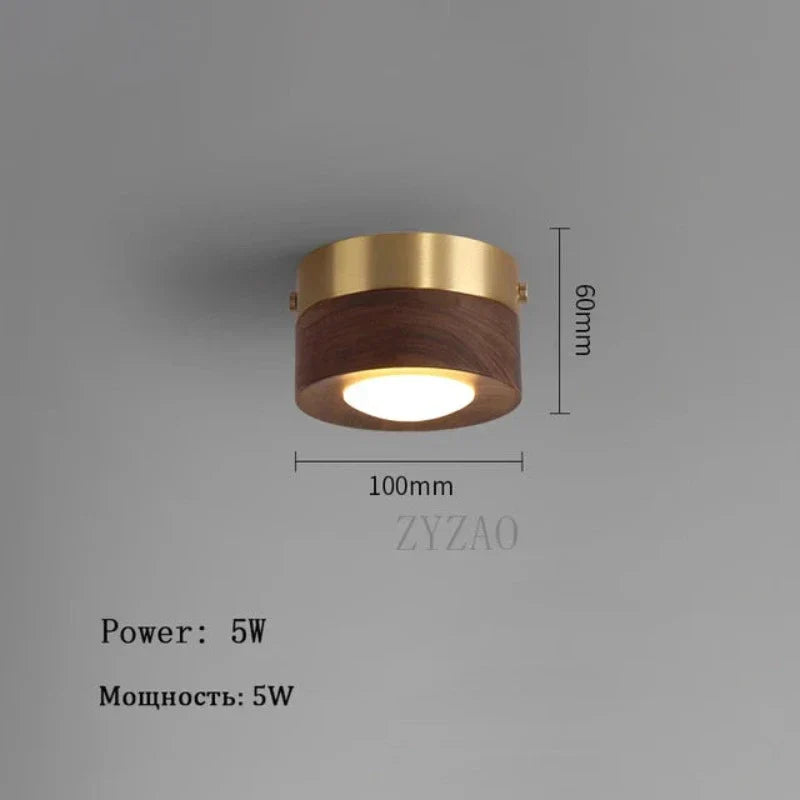 Chique houten plafondlamp met intense LED