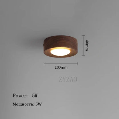 Chique houten plafondlamp met intense LED