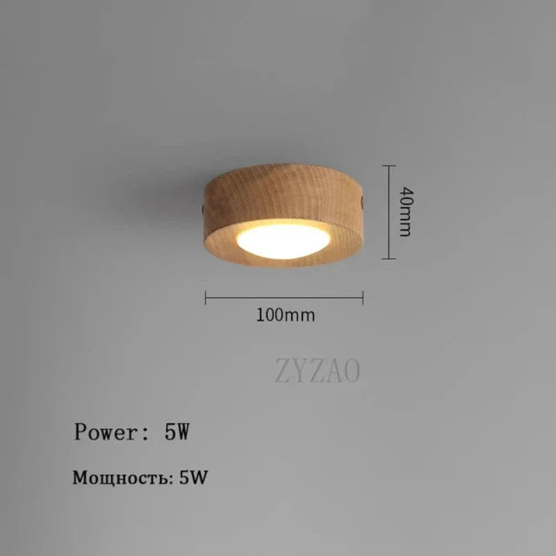 Chique houten plafondlamp met intense LED