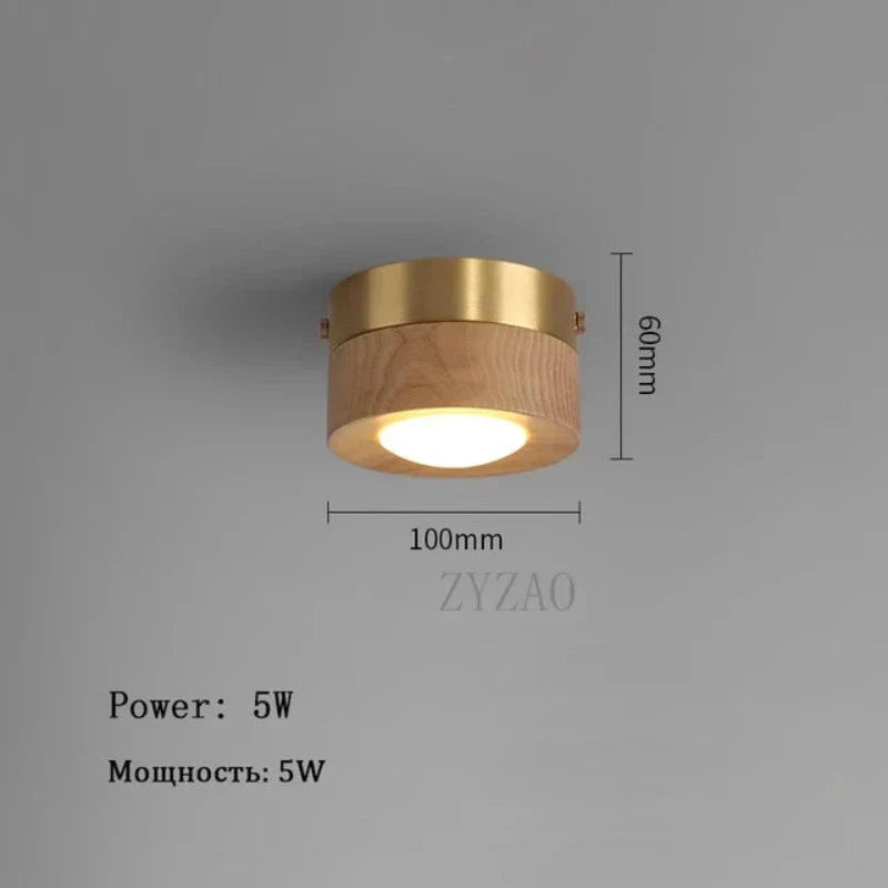 Chique houten plafondlamp met intense LED
