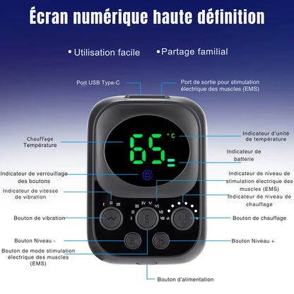 Verwarmde Kniebrace met EMS Massage 60 °C – Lange Batterijduur 5000 mAh