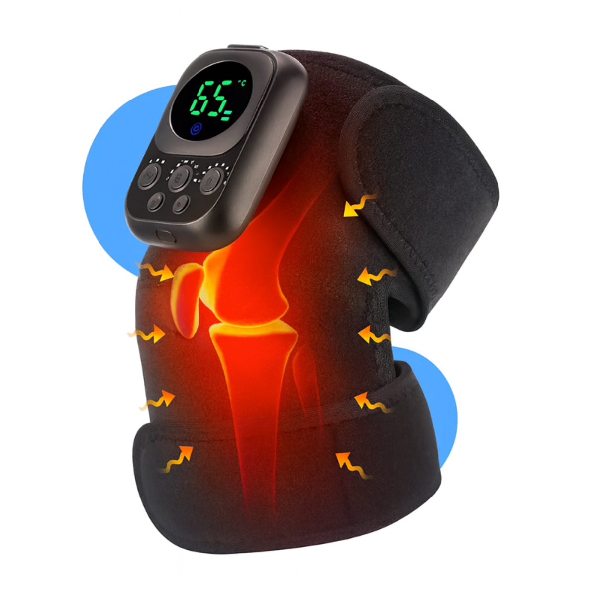 Verwarmde Kniebrace met EMS Massage 60 °C – Lange Batterijduur 5000 mAh